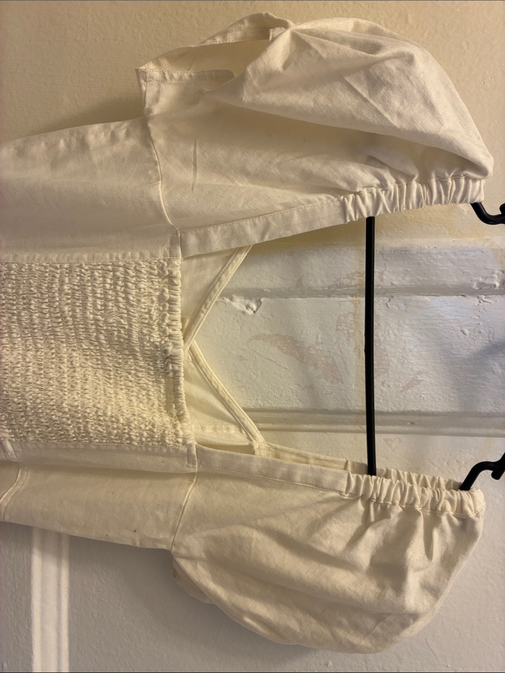 Madewell Ivory Button-Front Puff Sleeve Mini Dress - Picture 5 of 5